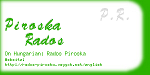 piroska rados business card